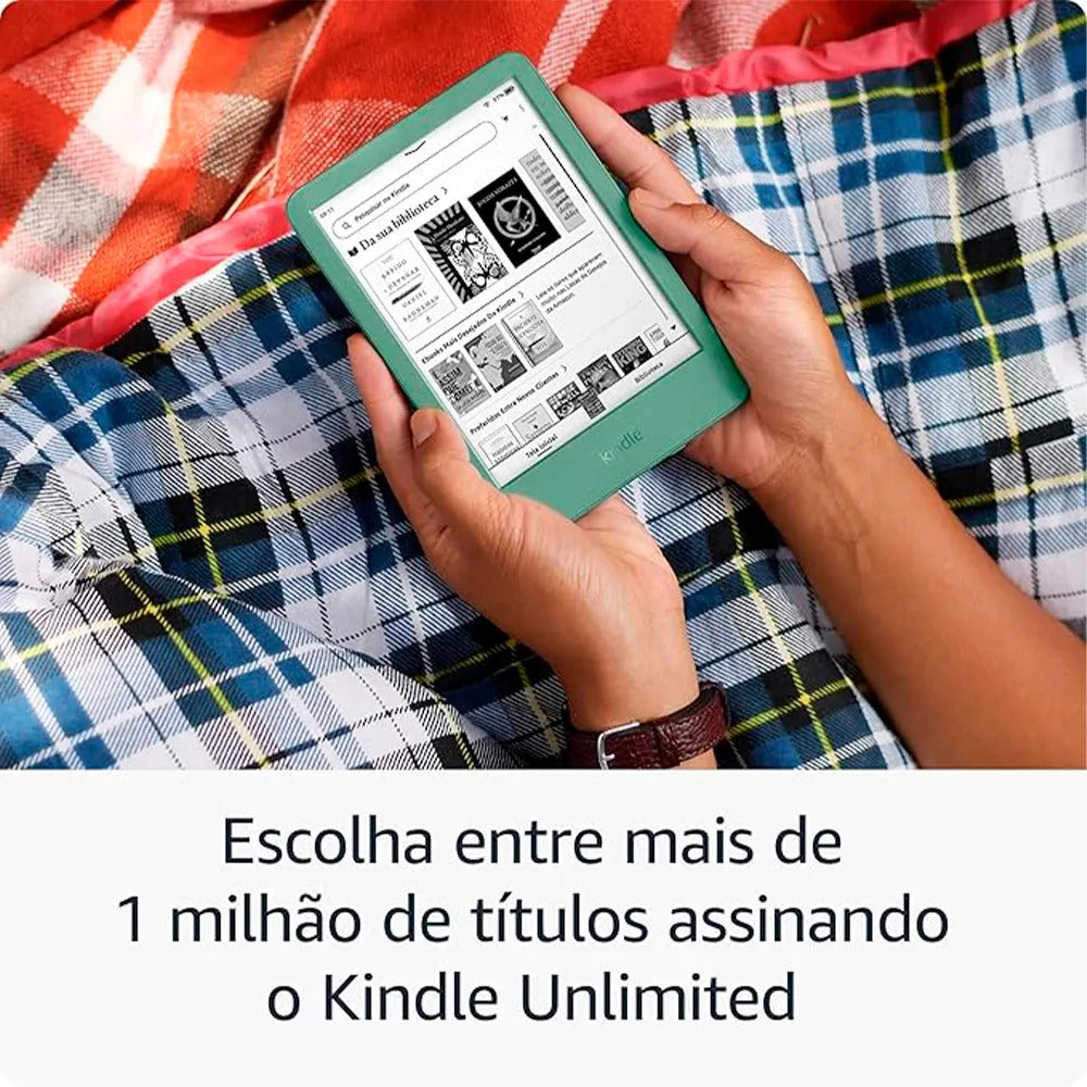 Kindle 16GB modelo2024, tela antirreflexo, troca de página rápida, luz ajustável e bateria longa duração, Cor Verde