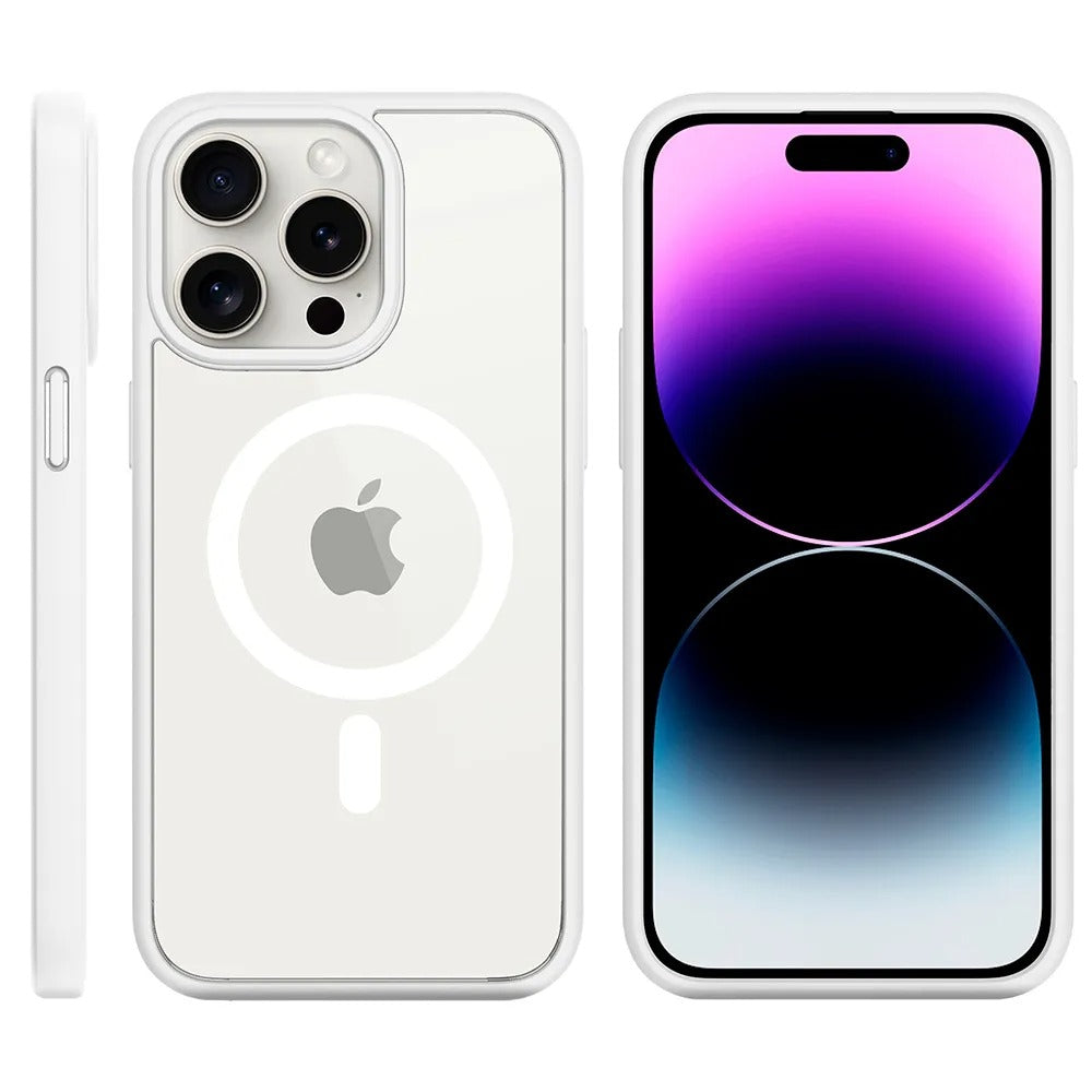 Capa para iPhone 15 Pro Impact Pro em TPU e Policarbonato Branca - Geonav - IPI15PWT