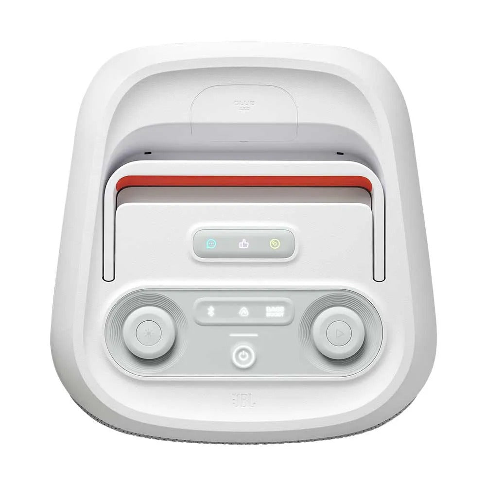 Caixa de Som Bluetooth JBL Party Box Club 120 Branca, IPX4, Show de luzes, Até 12h reprodução, 160 W