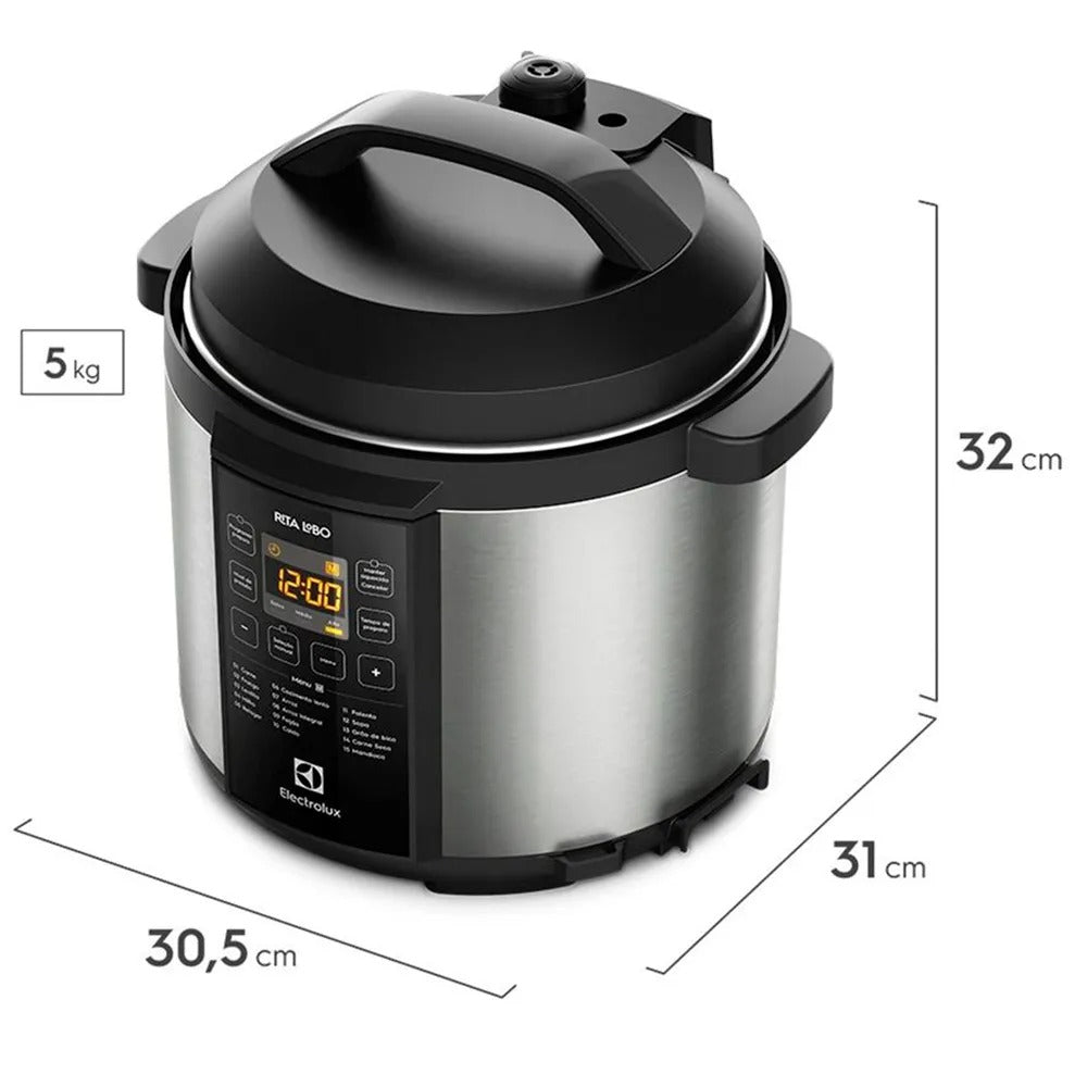 Panela de Pressão Elétrica Electrolux Experience por Rita Lobo 6L Inox - PCC20