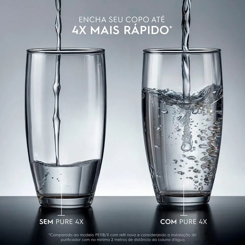 Purificador de Água Electrolux com Água Gelada, Fria e Natural Eletrônico Compacto Pure 4x Preto - PE12P