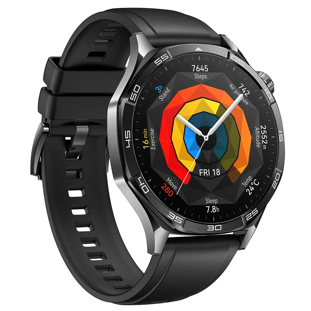 Smartwatch Huawei Watch GT 5 Preto com 1,43", 46mm, Pulseira Fluoroelastômero Preta, Bluetooth e 32GB