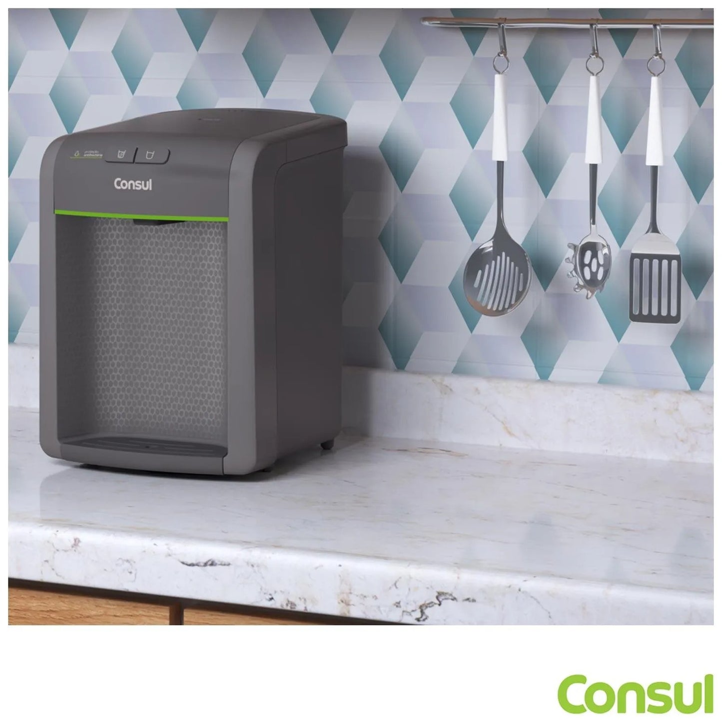 Purificador de Água Consul Cinza Refrigerado, com Proteção Antibactérias - CPB34AF