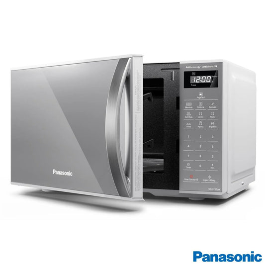 Micro-ondas de Mesa Panasonic com 21 Litros de Capacidade Branco com Porta Espelhada - NN-ST27LWRU
