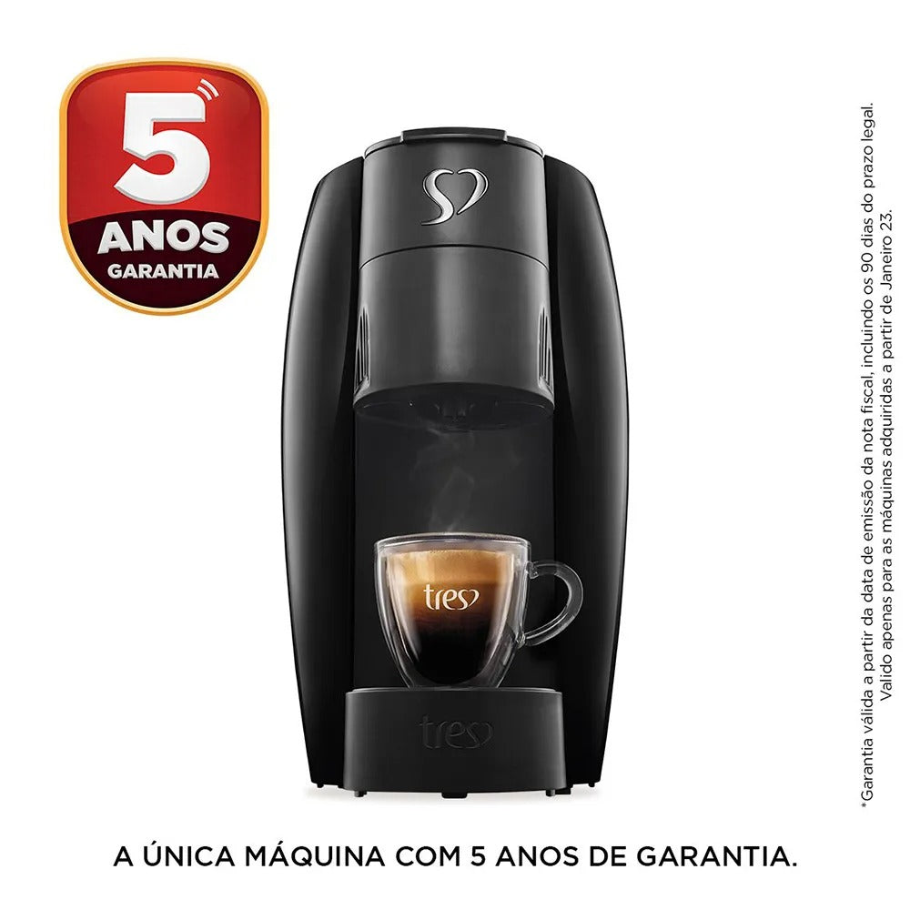 Cafeteira Espresso LOV Preta Automática - TRES 3 Corações