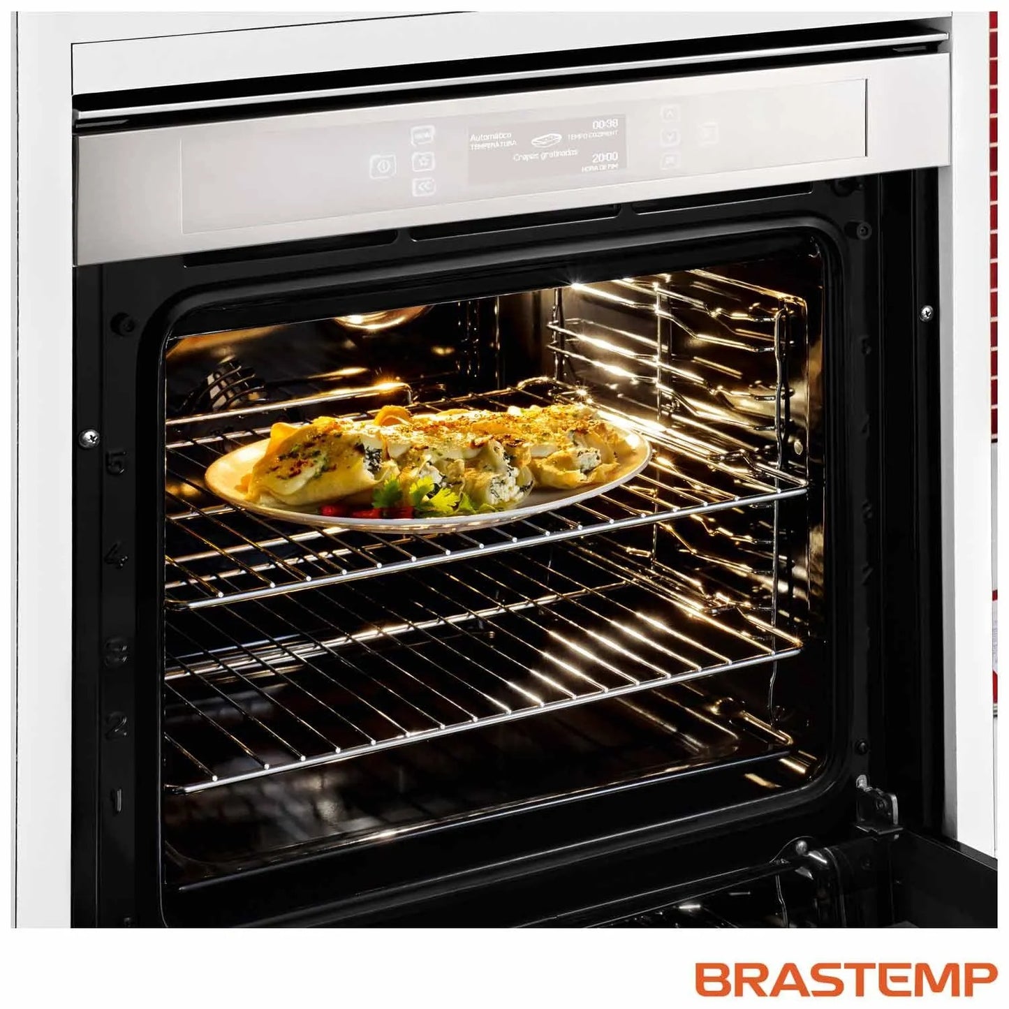 Forno de Embutir Elétrico Brastemp 67 Litros Inox com Função Ar Forçado e Painel Touch - BO260AR
