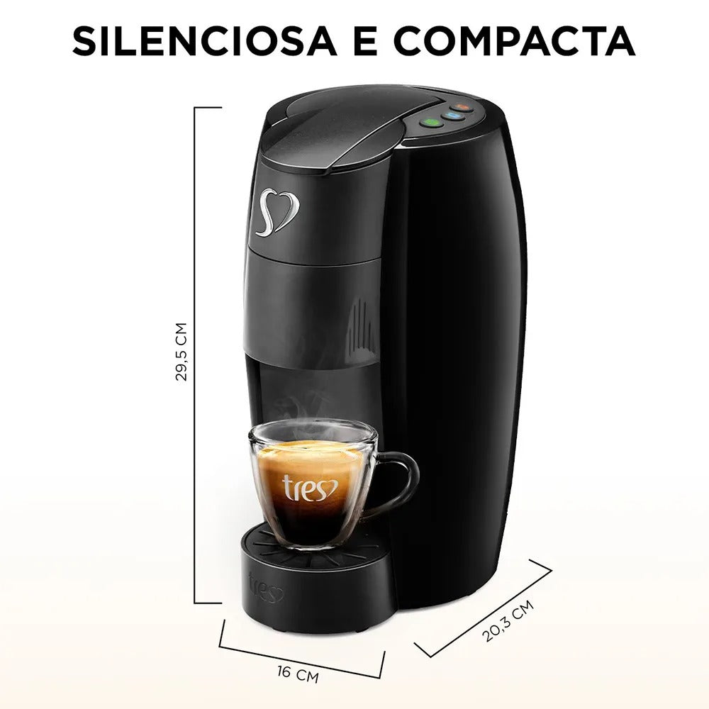 Cafeteira Espresso LOV Preta Automática - TRES 3 Corações