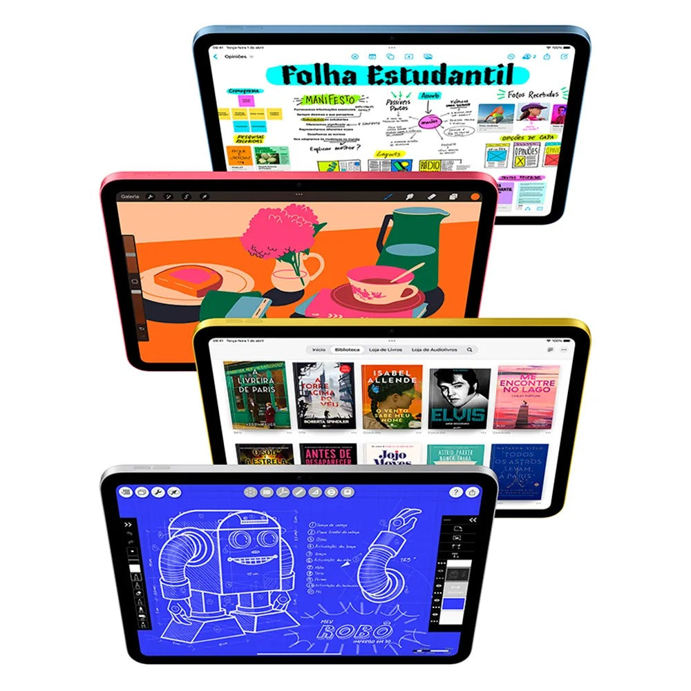 Apple iPad 11ª geração, Chip A16 (Wi-Fi + Cellular, 512GB) - Prateado