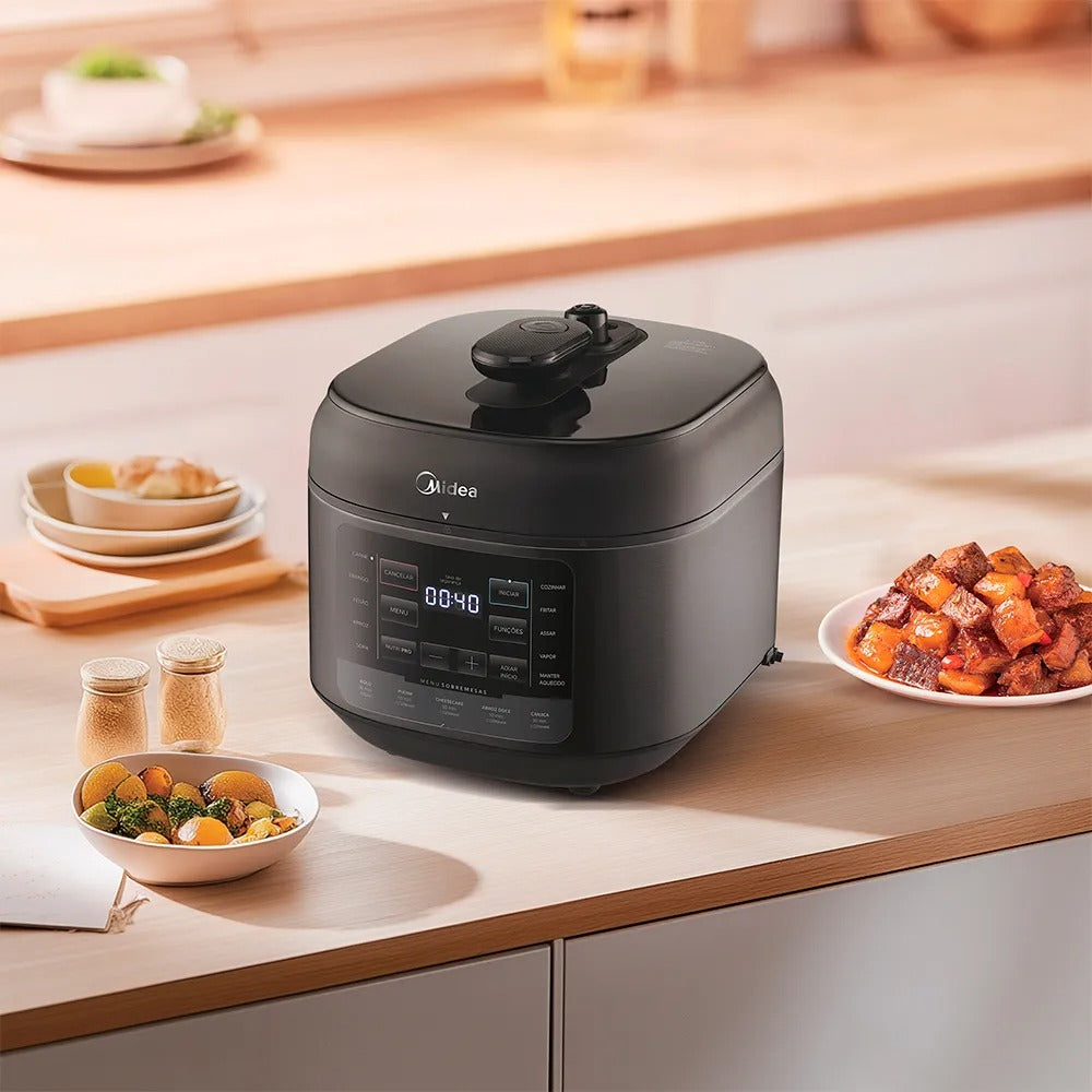 Panela de Pressão Elétrica 5L Midea NutriPro Preta - PPD5