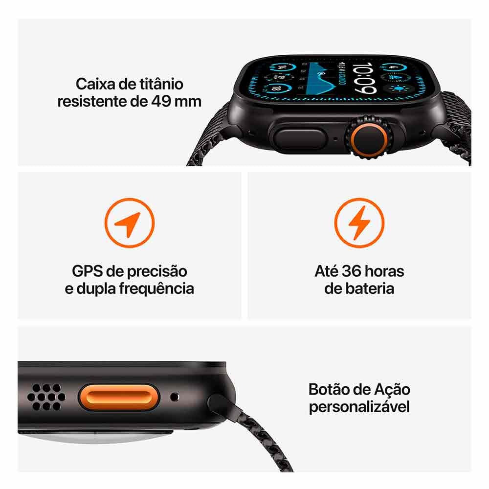 Apple Watch Ultra 2 (GPS + Cellular 49mm) Caixa Natural de Titânio com Pulseira Loop Alpina Canela - M