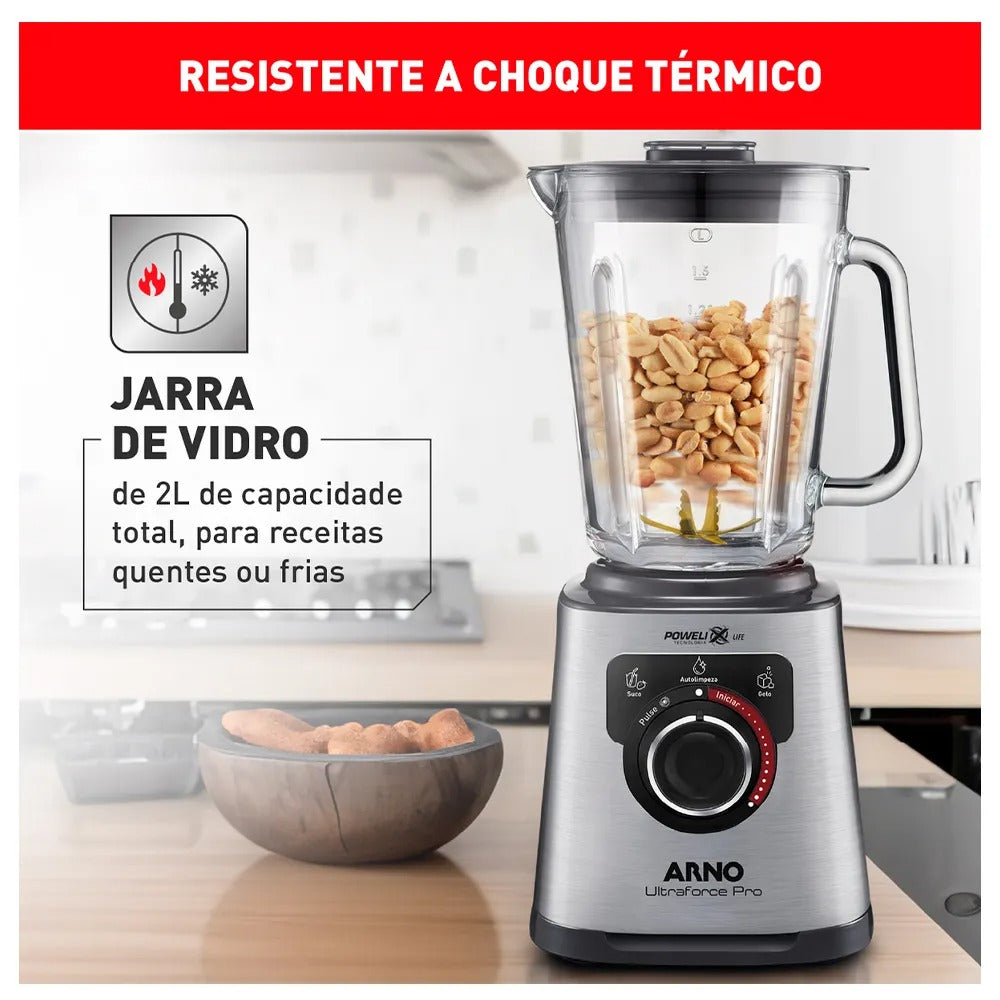 Liquidificador Arno Ultraforce com 12 Velocidades e Jarra com 2,0 Litros - LN93