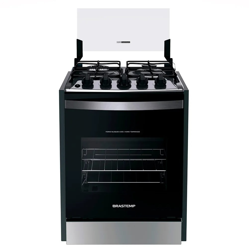 Fogão Brastemp 4 Bocas de Embutir Inox com Dupla Chama e Grades Individuais BYO4EBR