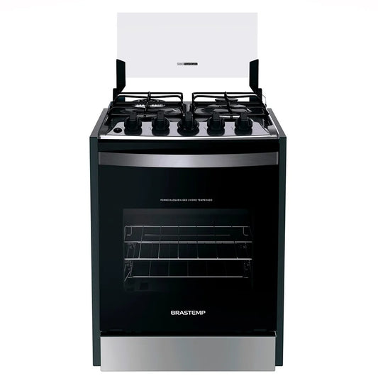Fogão Brastemp 4 Bocas de Embutir Inox com Dupla Chama e Grades Individuais BYO4EBR