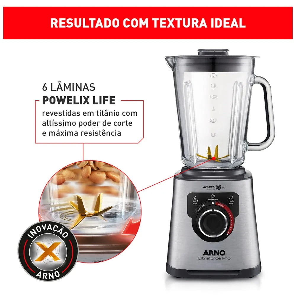 Liquidificador Arno Ultraforce com 12 Velocidades e Jarra com 2,0 Litros - LN93