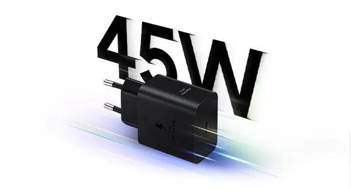 Carregador de Parede Samsung 45W EP-T4511X Super Rápido Preto