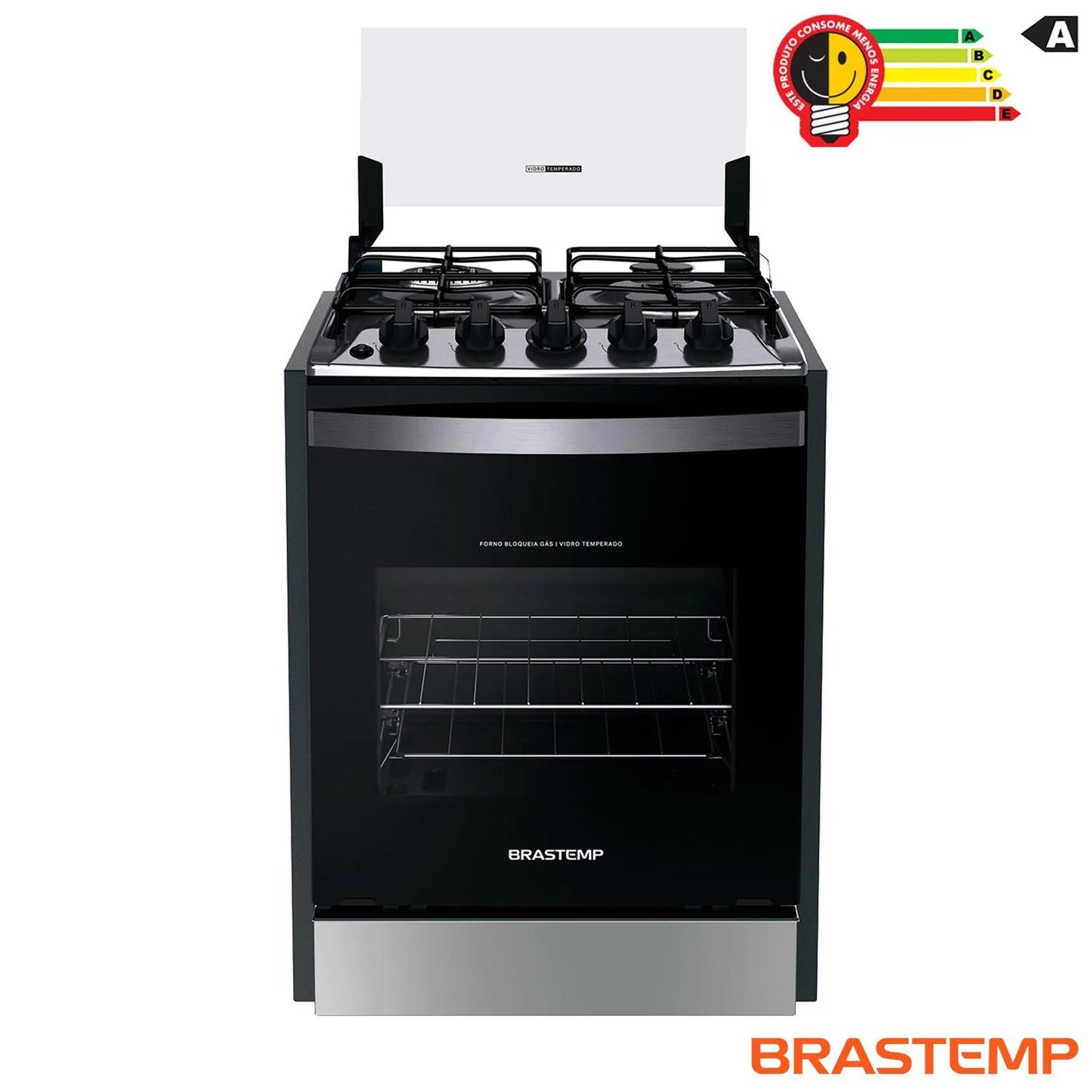 Fogão Brastemp 4 Bocas de Embutir Inox com Dupla Chama e Grades Individuais BYO4EBR