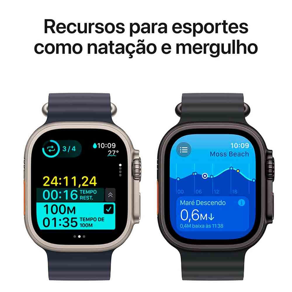 Apple Watch Ultra 2 (GPS + Cellular 49mm) Caixa Natural de Titânio com Pulseira Loop Alpina Canela - M