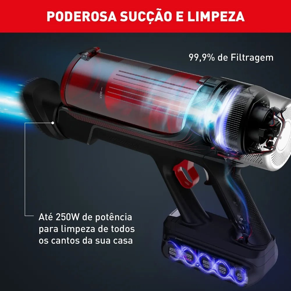 Aspirador de Pó Sem Fio Arno X-FORCE FLEX 9.60 com 450ml - RH20