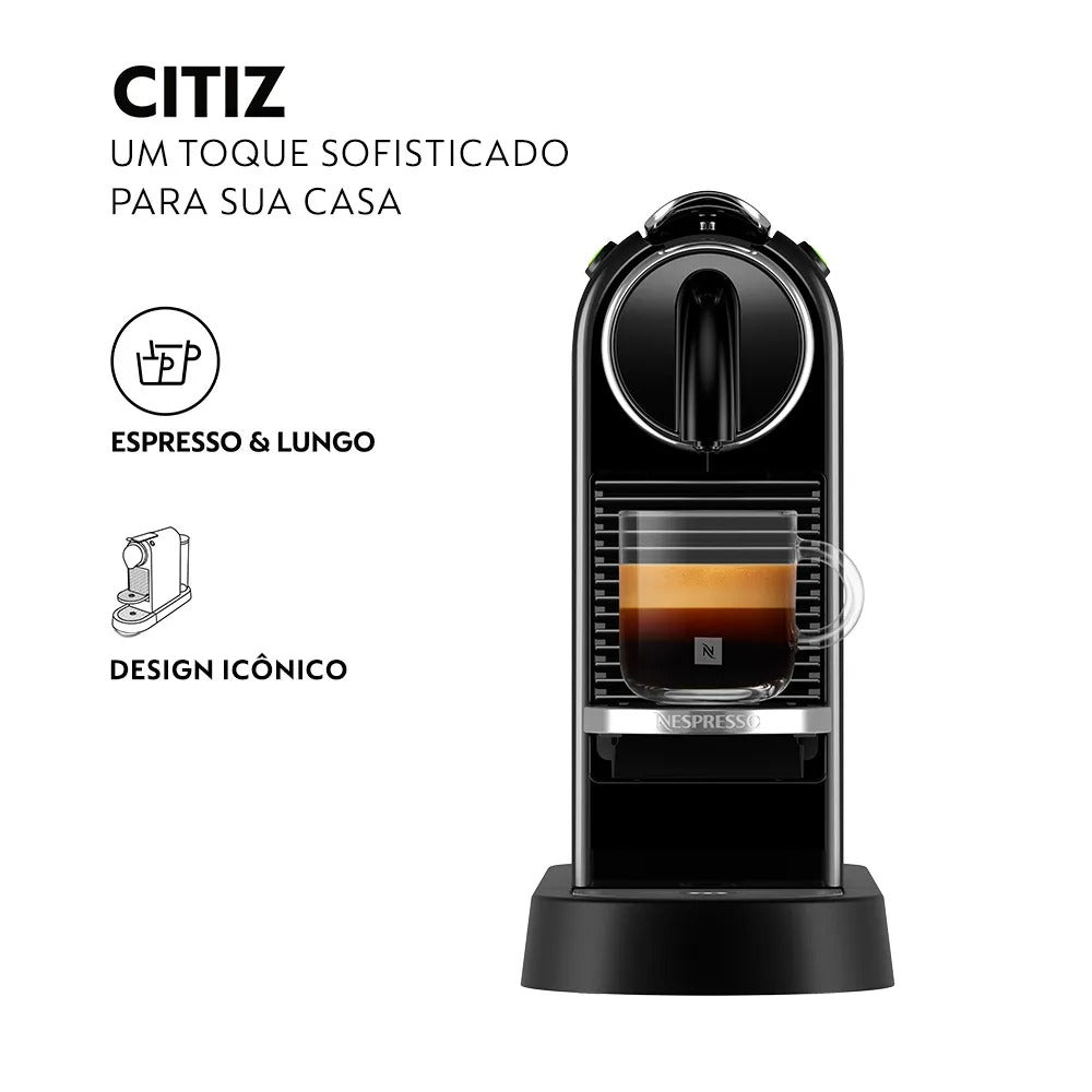 Cafeteira Nespresso CitiZ Preta para Café Espresso - D113-BR