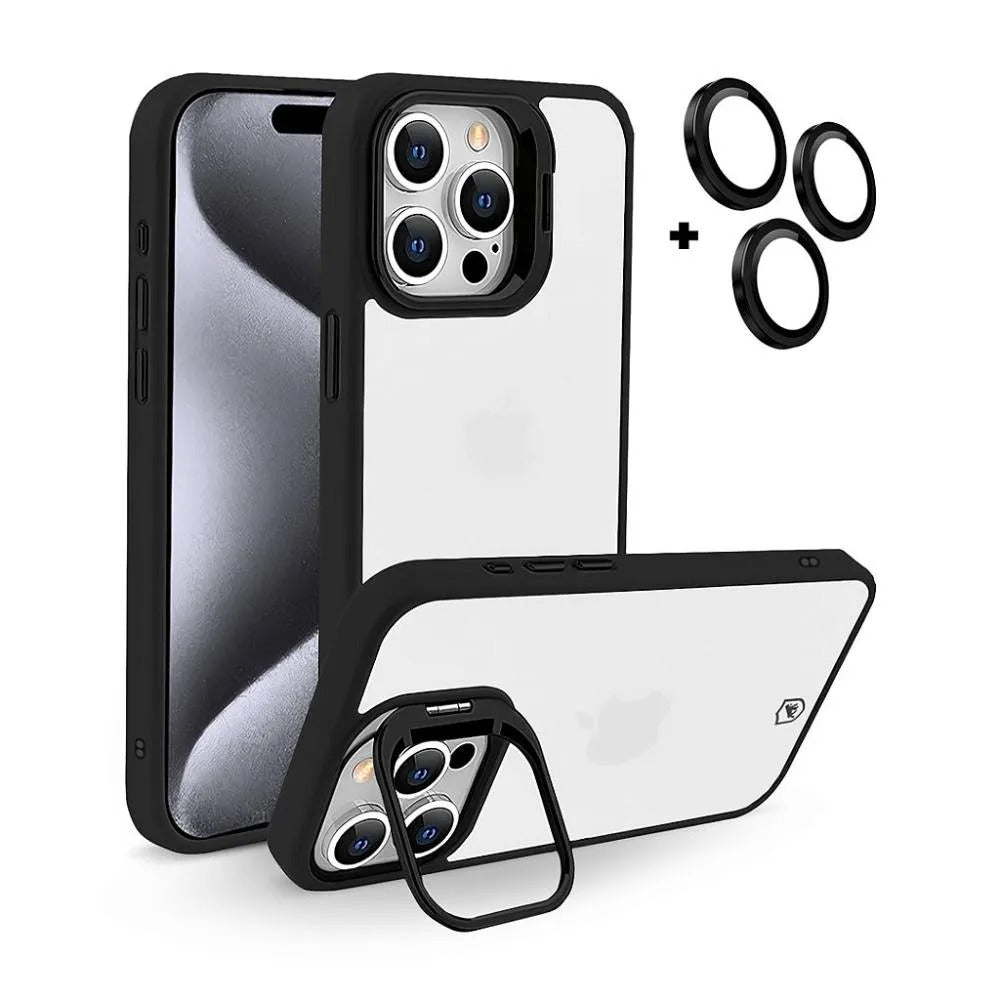 Kit Capa Gravity Preta e Película Ultra Safe para iPhone 15 Pro - Gshield