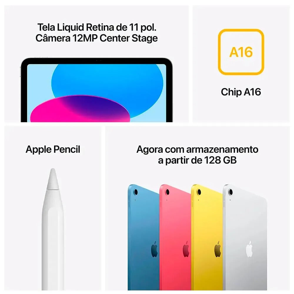 Apple iPad 11ª Geração, Chip A16 (Wi-Fi, 256GB) - Amarelo