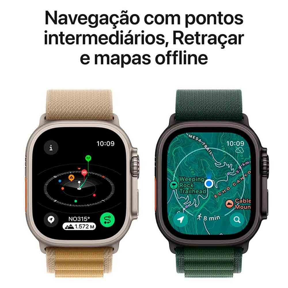 Apple Watch Ultra 2 (GPS + Cellular 49mm) Caixa Natural de Titânio com Pulseira Loop Alpina Canela - M