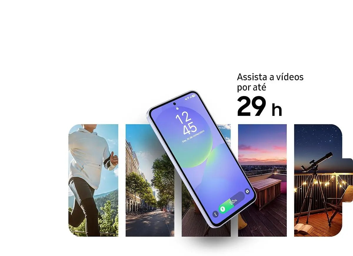 Celular Samsung Galaxy A36 5G 128GB, 6GB RAM, Câmera 50MP, IP67, Super AMOLED 6.7", Recursos AI Branco