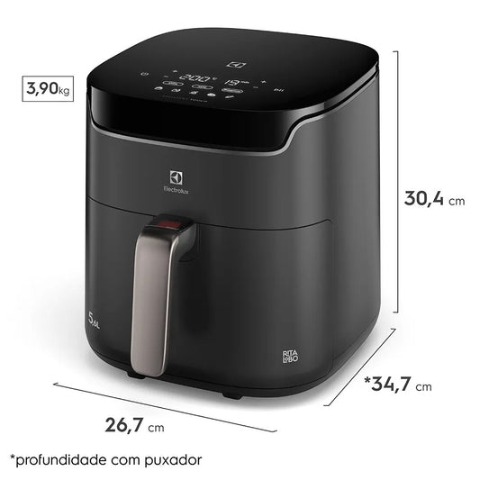 Air Fryer Electrolux por Rita Lobo 5,6L Digital Cinza Experience Economia de Energia 1400W (EAF45)