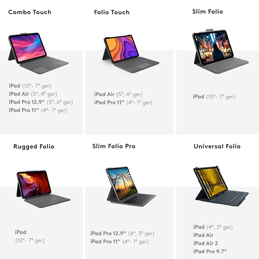 Capa com teclado Logitech Universal Folio com Conexão Bluetooth 3.0 para Tablets Android, Apple ou Windows de 9-10"