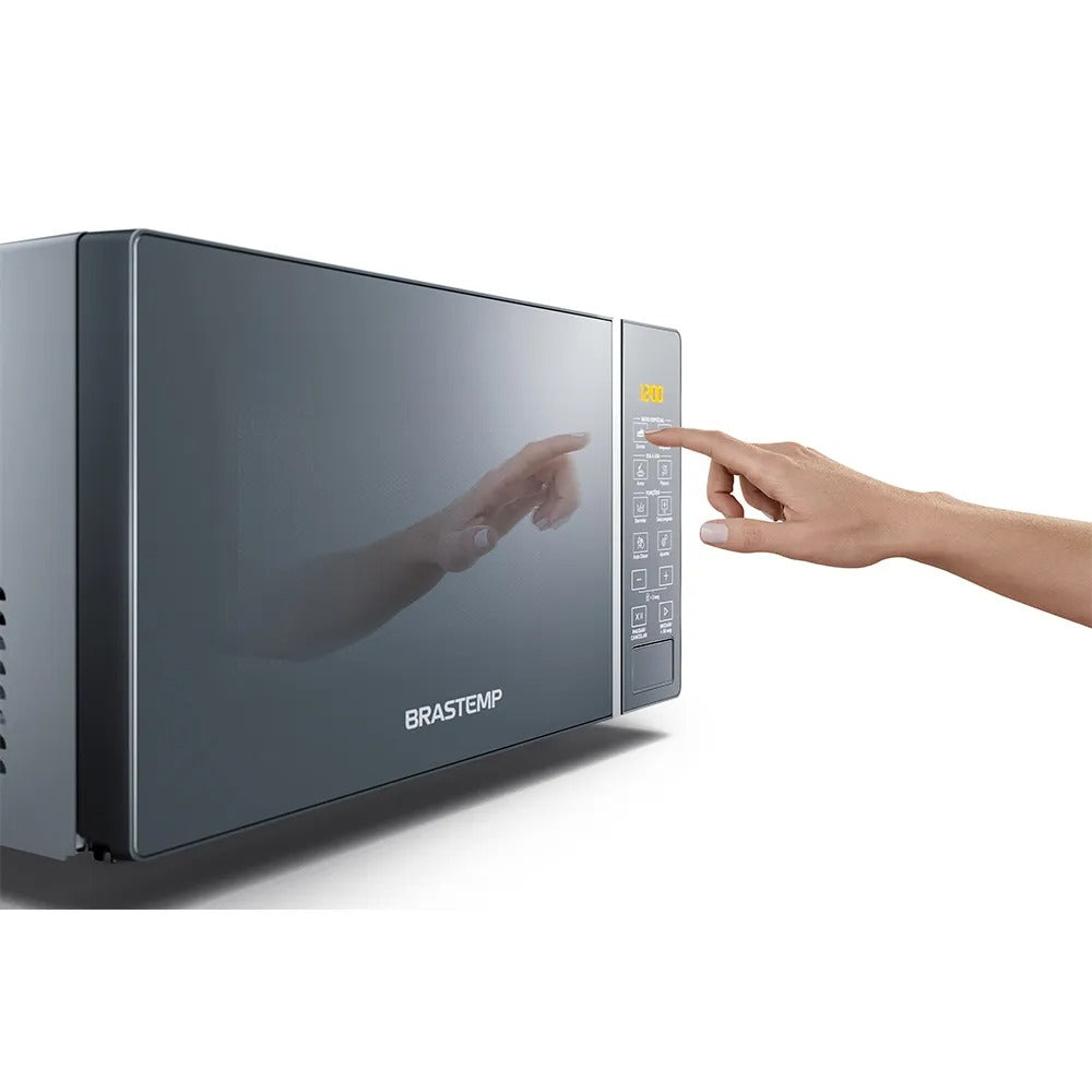 Micro-ondas Brastemp 20 Litros Cor Inox com Funções Pré-Preparo - BMS20AR