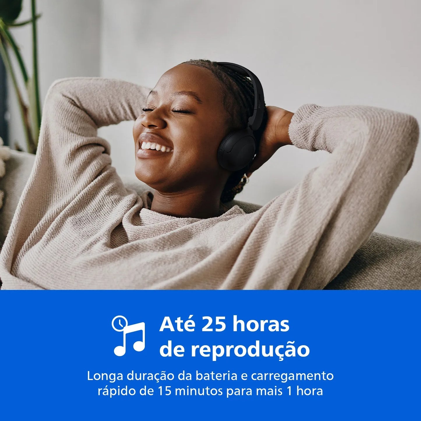 Fone de Ouvido Philips Bluetooth Headphone Preto - TAH2209BK/00