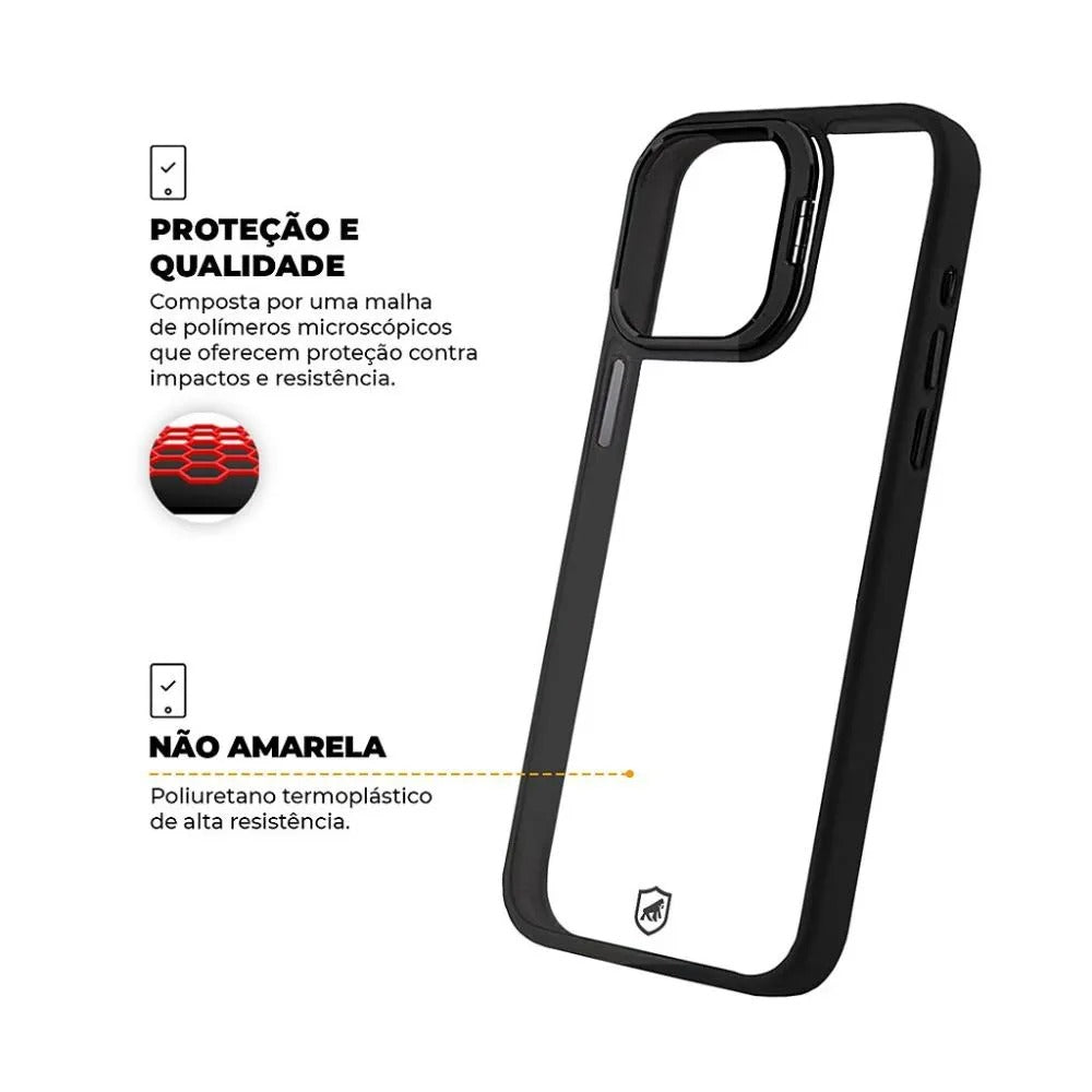 Kit Capa Gravity Preta e Película Ultra Safe para iPhone 15 Pro - Gshield