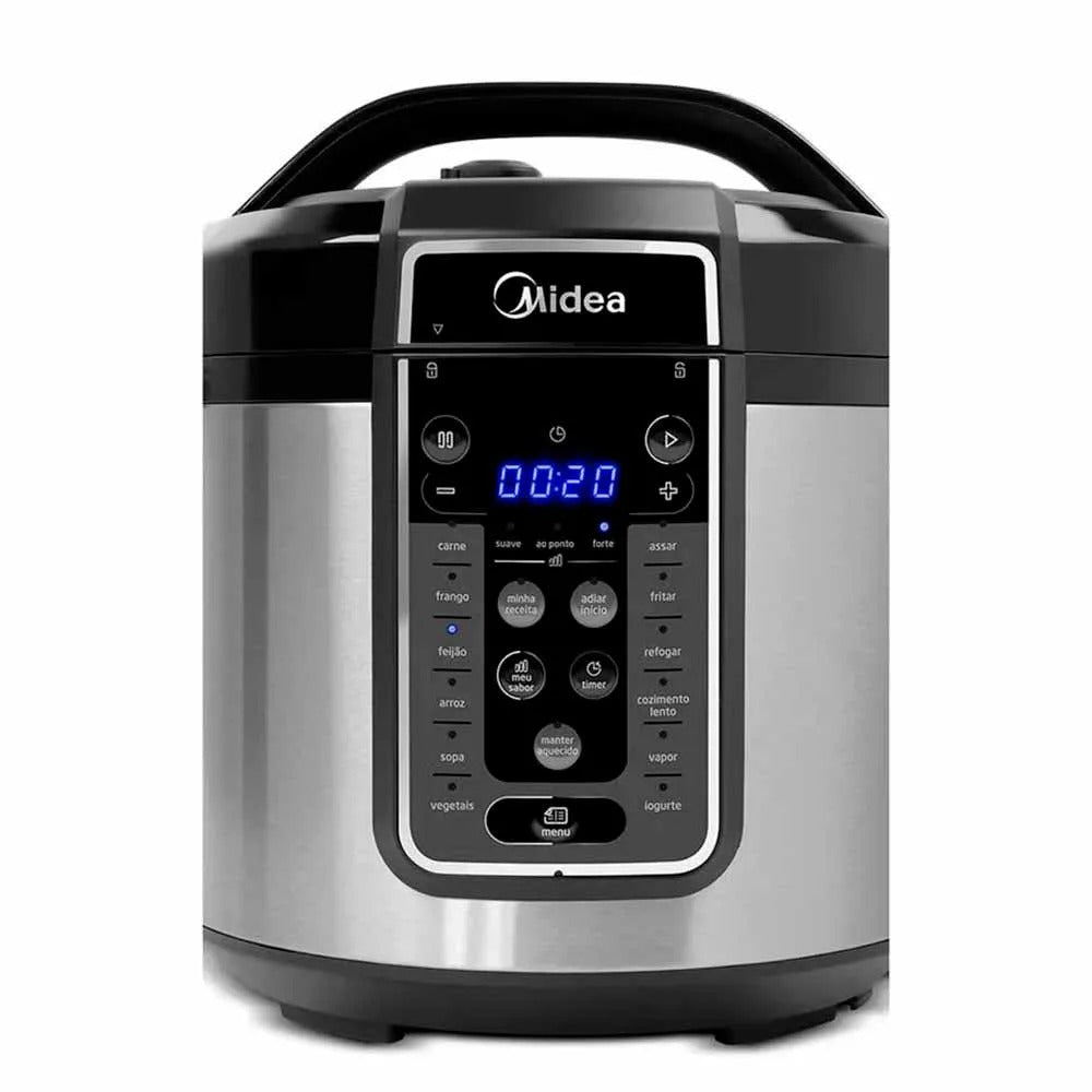 Panela de Pressão Elétrica MasterSteam Midea Preta e Inox - PPG70S