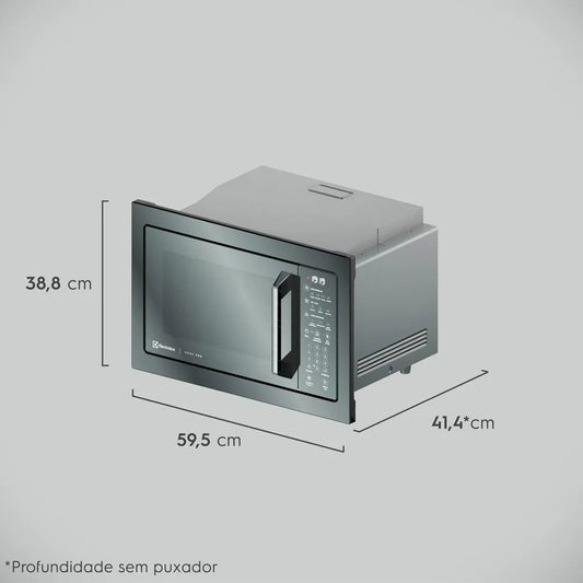 Micro-ondas de Embutir Electrolux ME3HP com 34L Inox com Grill e Função Tira Odor