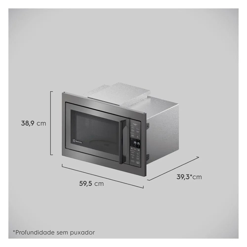 Micro-ondas de Embutir Electrolux Experience com 34 Litros de Capacidade Cinza - ME3BC