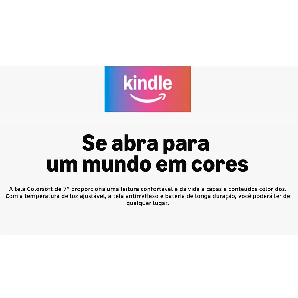 E-reader Amazon Kindle Colorsoft com 7,05", 16GB, Iluminação Frontal Ajustável, Preto - B0CX8MT2M2