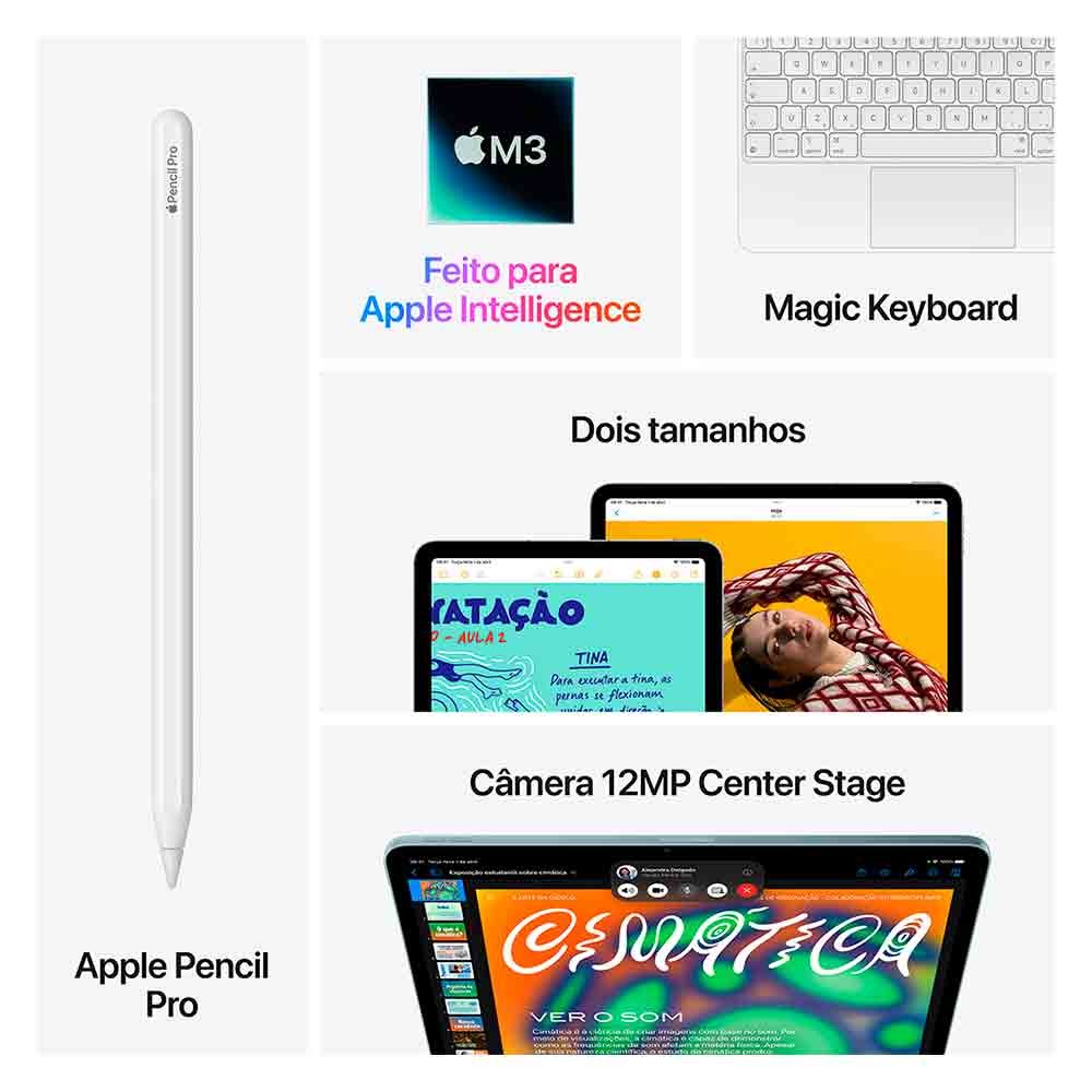 iPad Air Apple Processador M3 (11", Wi-Fi + Cellular, 128GB) - Roxo