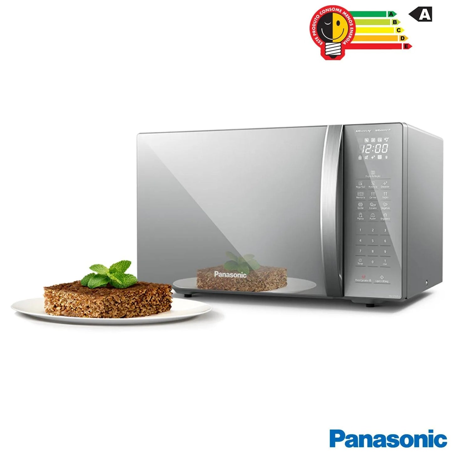 Micro-ondas de Mesa Panasonic com 34 Litros de Capacidade Inox - NN-ST67LSRUN