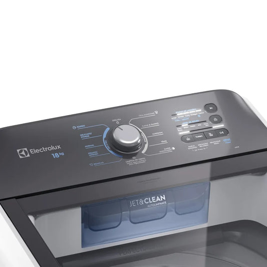 Lavadora de Roupas Electrolux 18kg Efficient Branca com Cesto Inox e Jet&Clean - LEE18