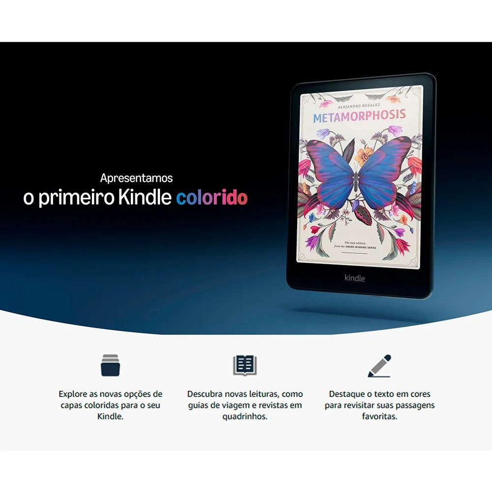 Amazon Kindle Colorsoft Signature Edition com Tela 7,05" Antirreflexo, 32 GB, Preto