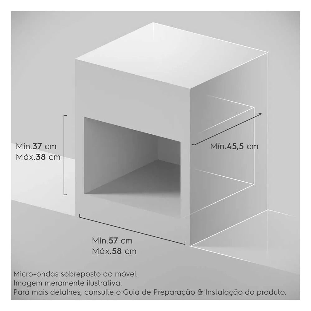 Micro-ondas de Embutir Electrolux Experience com 34 Litros de Capacidade Cinza - ME3BC