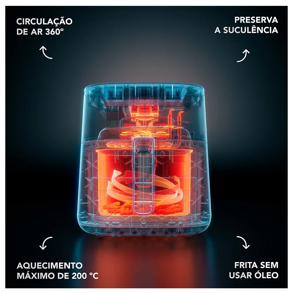 Air Fryer Electrolux por Rita Lobo 5,6L Digital Cinza Experience Economia de Energia 1400W (EAF45)