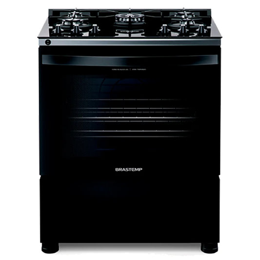 Fogão Brastemp 5 Bocas Preto com Turbo Chama com Mesa de Vidro - BFS5VCE