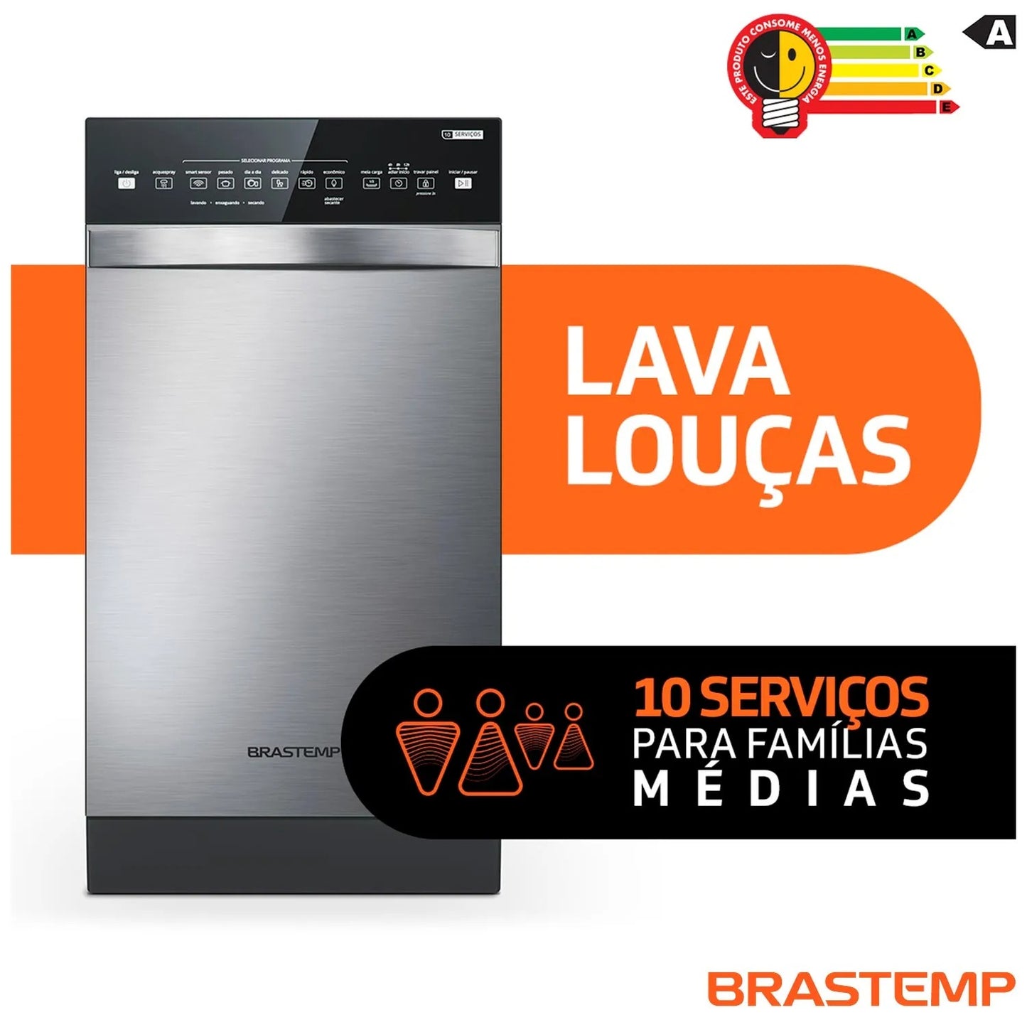 Lava-Louças Brastemp 10 Serviços Inox com Ciclo Pesado e Delicado BLF10BR