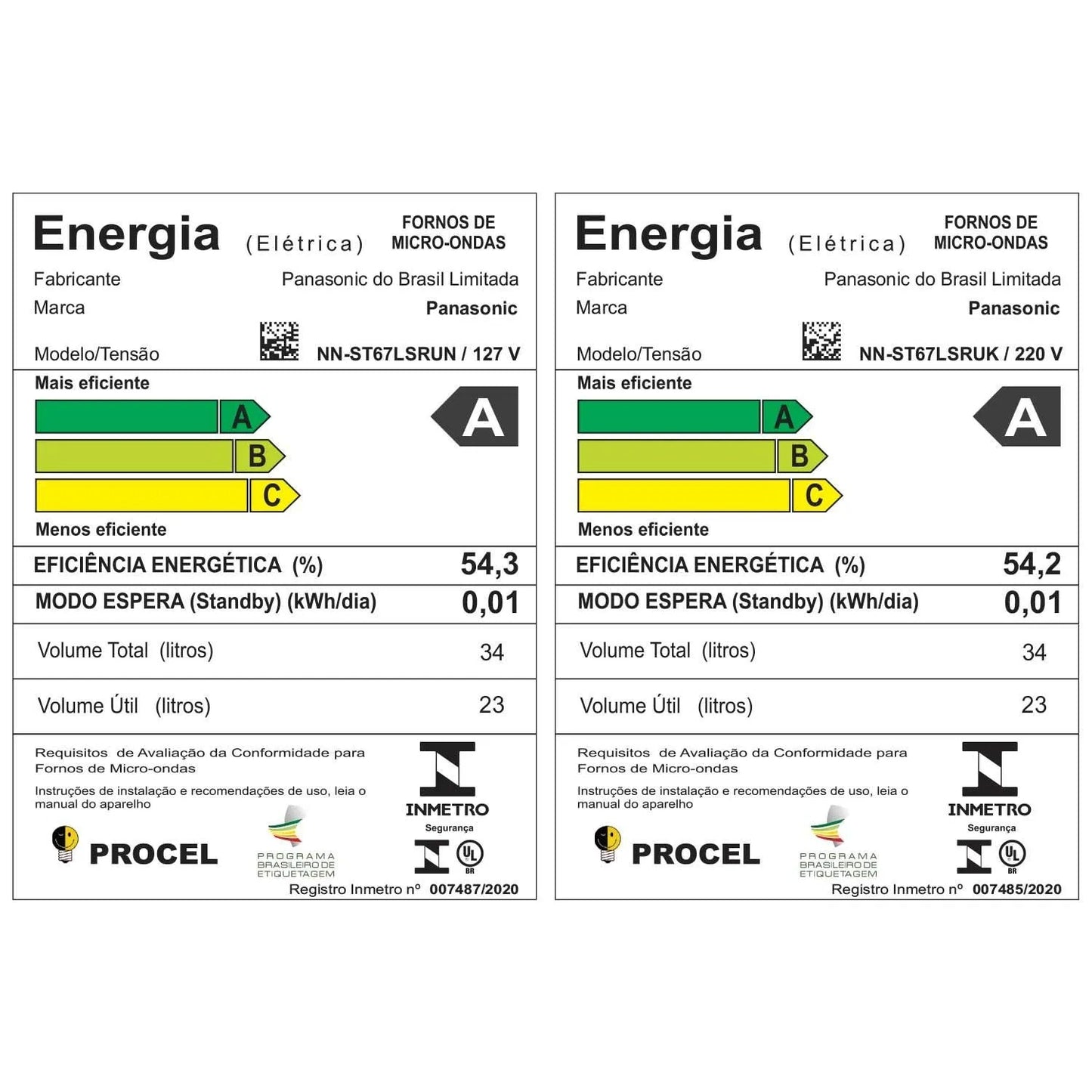 Micro-ondas de Mesa Panasonic com 34 Litros de Capacidade Inox - NN-ST67LSRUN