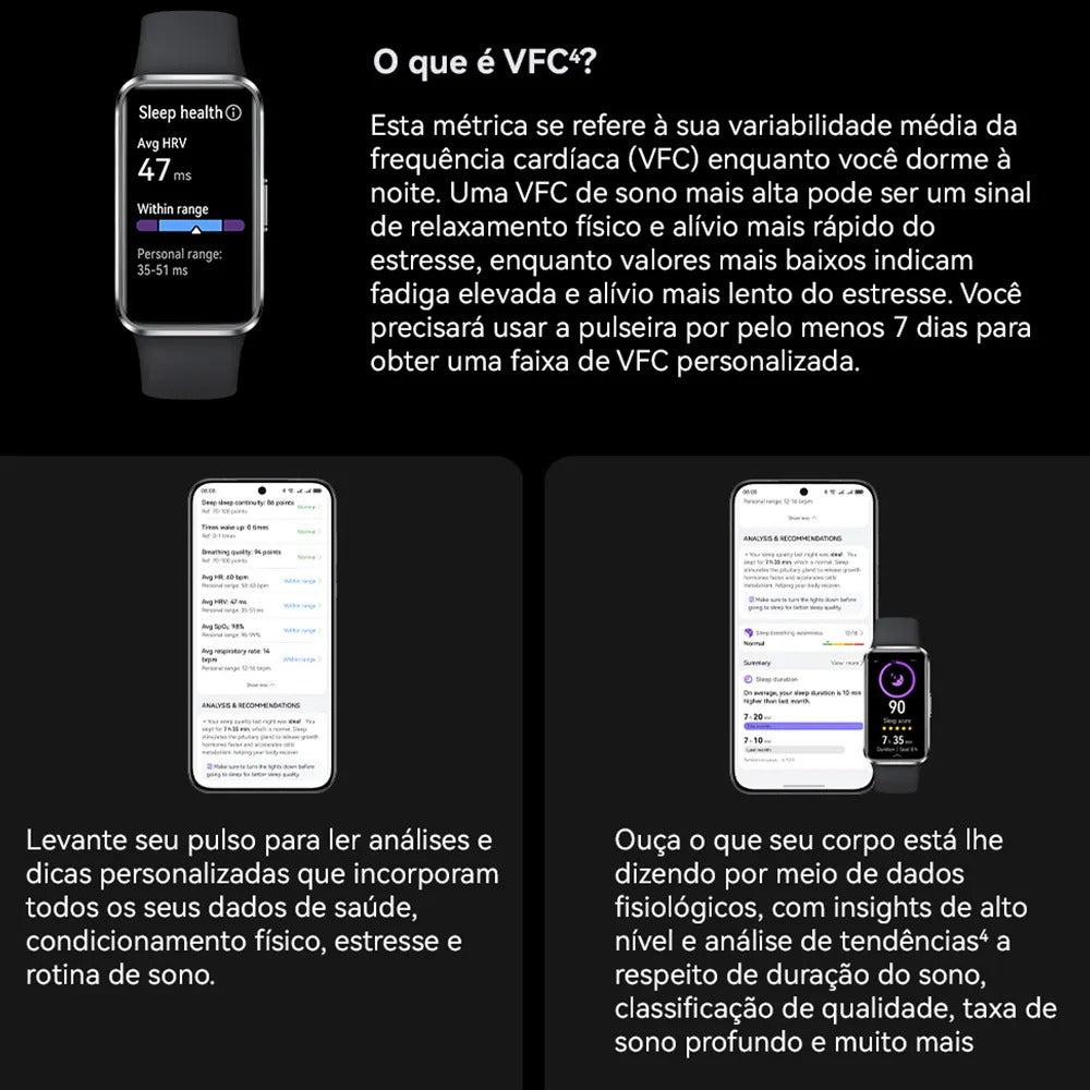 Smartwatch Huawei Band 10 Roxo, com Pulseira em Fluoroelastômero, Bluetooth