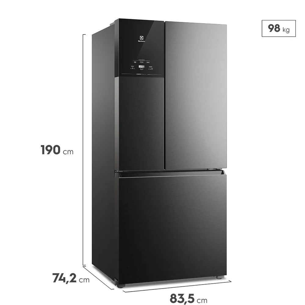 Refrigerador Multidoor Efficient Electrolux 03 Portas Frost Free com 590 Litros AutoSense e Inverter Black IM8B