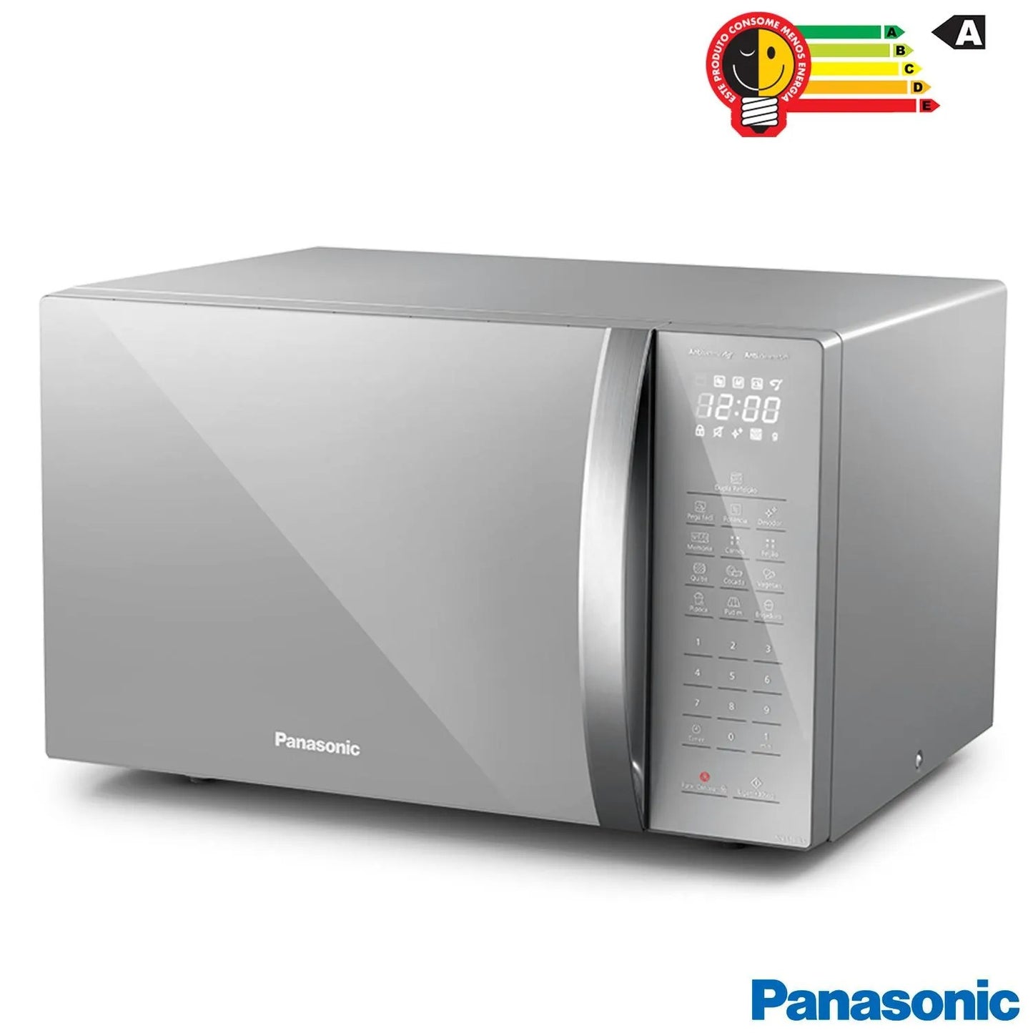 Micro-ondas de Mesa Panasonic com 34 Litros de Capacidade Inox - NN-ST67LSRUN