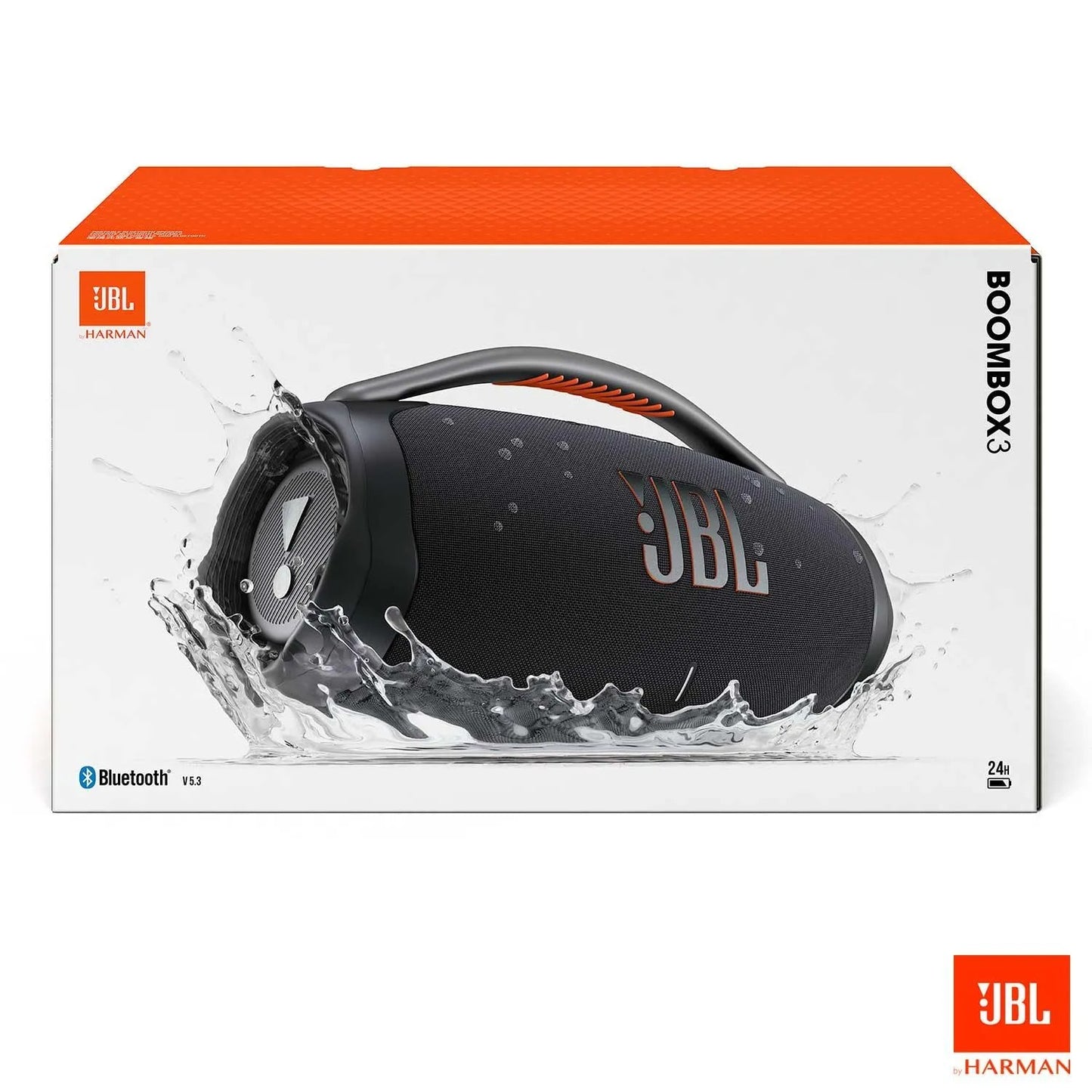 Caixa De Som Bluetooth JBL Boombox 3 Preta Até 24h de Reprodução IP67 À Prova d'água 130W