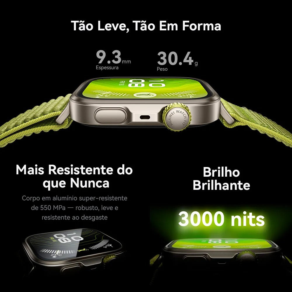 Smartwatch Huawei Watch Fit 4 Pro Preto com 1,82", Pulseira de Fluoroelastômero, Bluetooth e 32GB